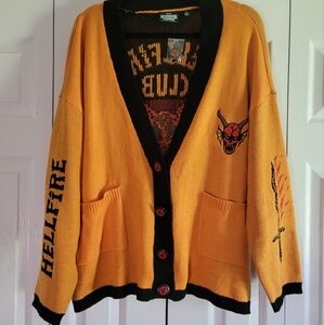 Netflix Hellfire Club Orange and Black Cardigan - XL